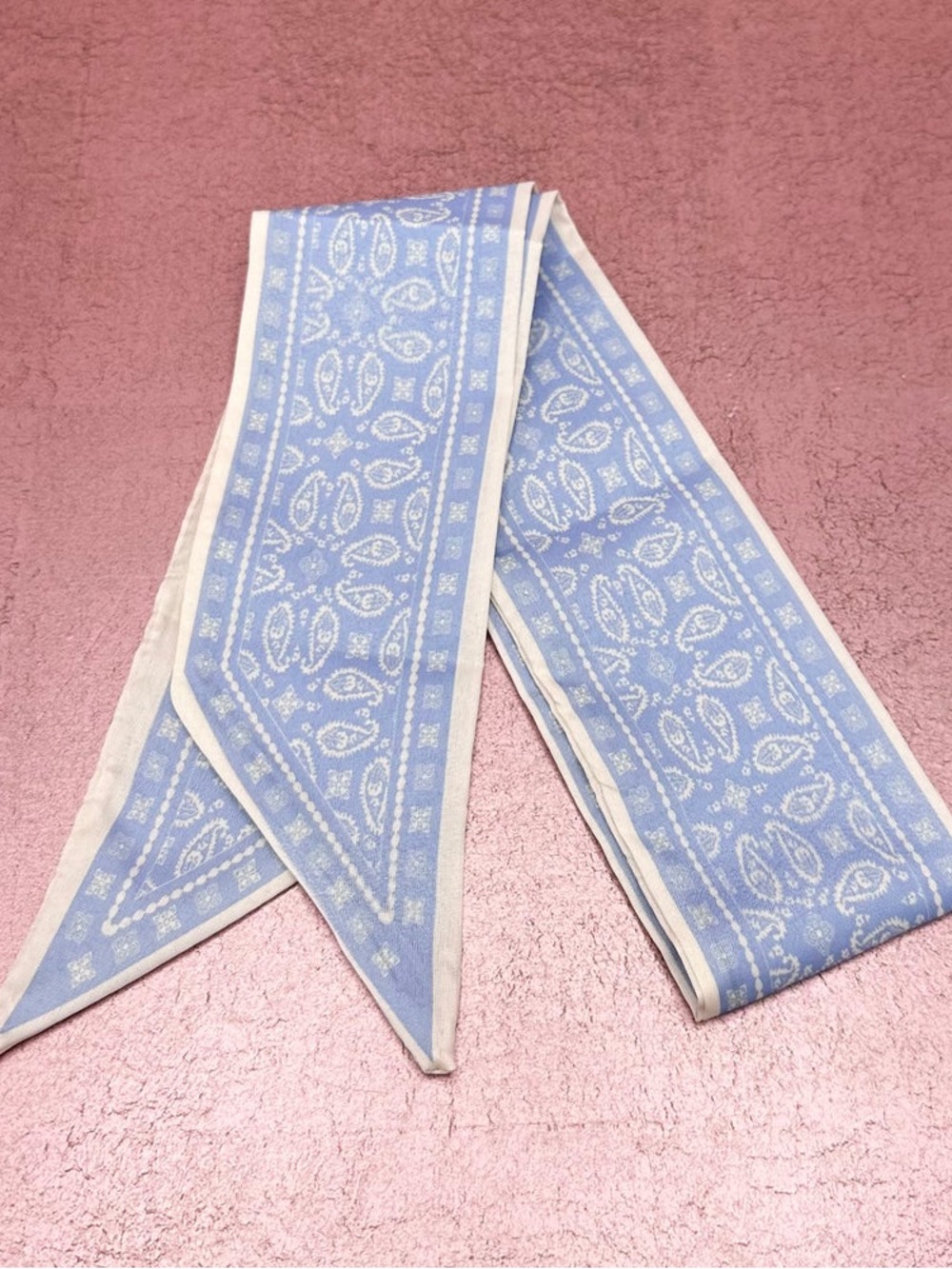 Bag Scarf - Light Blue Paisley